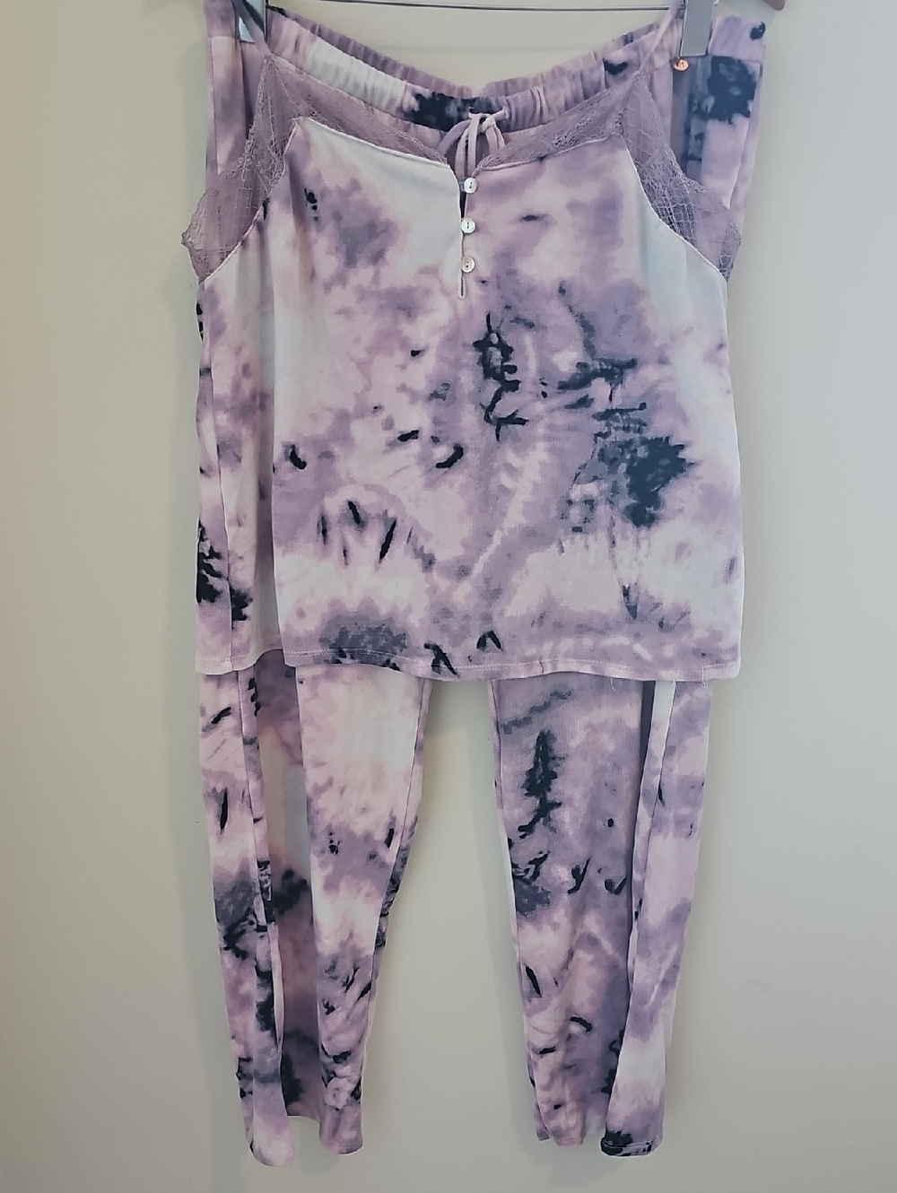Midnight Lavender Tie-Dye Sleep Set - Two Piece Pajama Set. Size Large. So Soft